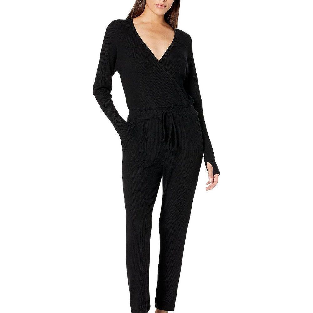 Michael Lauren Arif Sweater Knit Surplice Jumper black XS